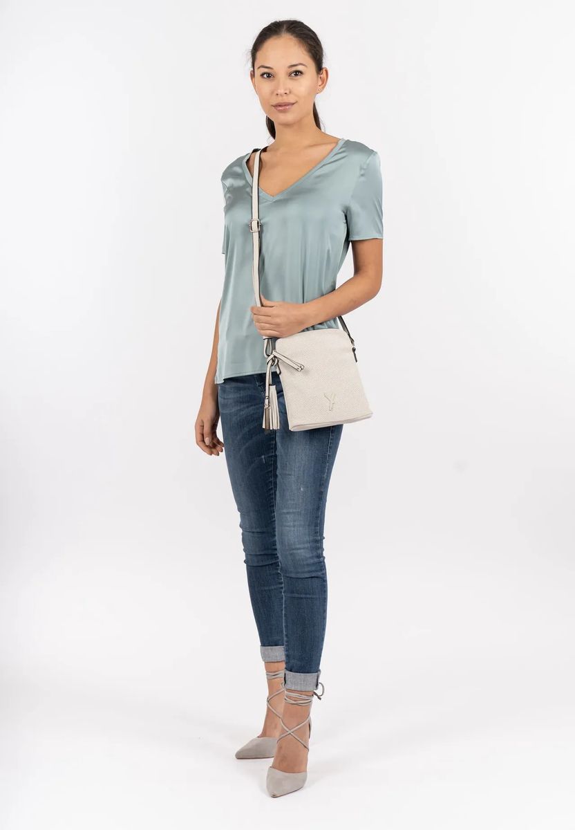 SURI FREY Umhängetasche, Loch-Struktur, uni, für Damen, beige, 99