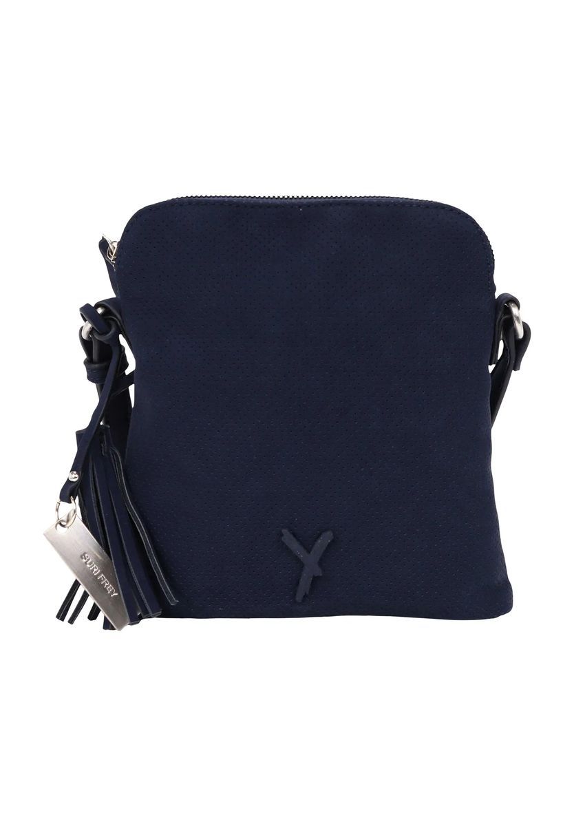 SURI FREY Umhängetasche, Loch-Struktur, uni, für Damen, blau, 99