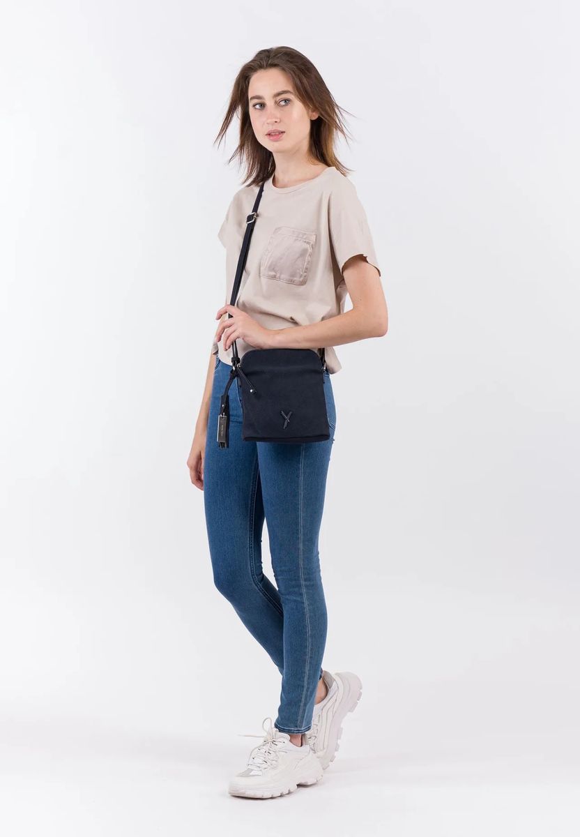 SURI FREY Umhängetasche, Loch-Struktur, uni, für Damen, blau, 99