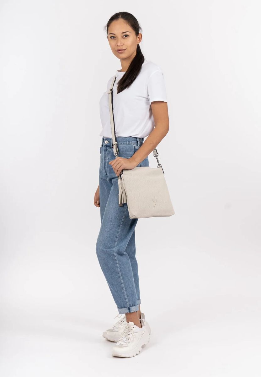 SURI FREY Umhängetasche, Kunstleder, uni, für Damen, beige, 99