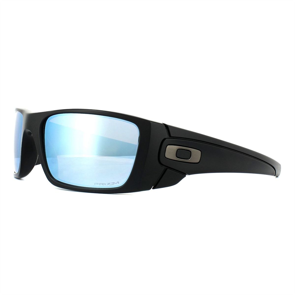Matte Schwarze Wrap Sonnenbrille Deep Water Prizm