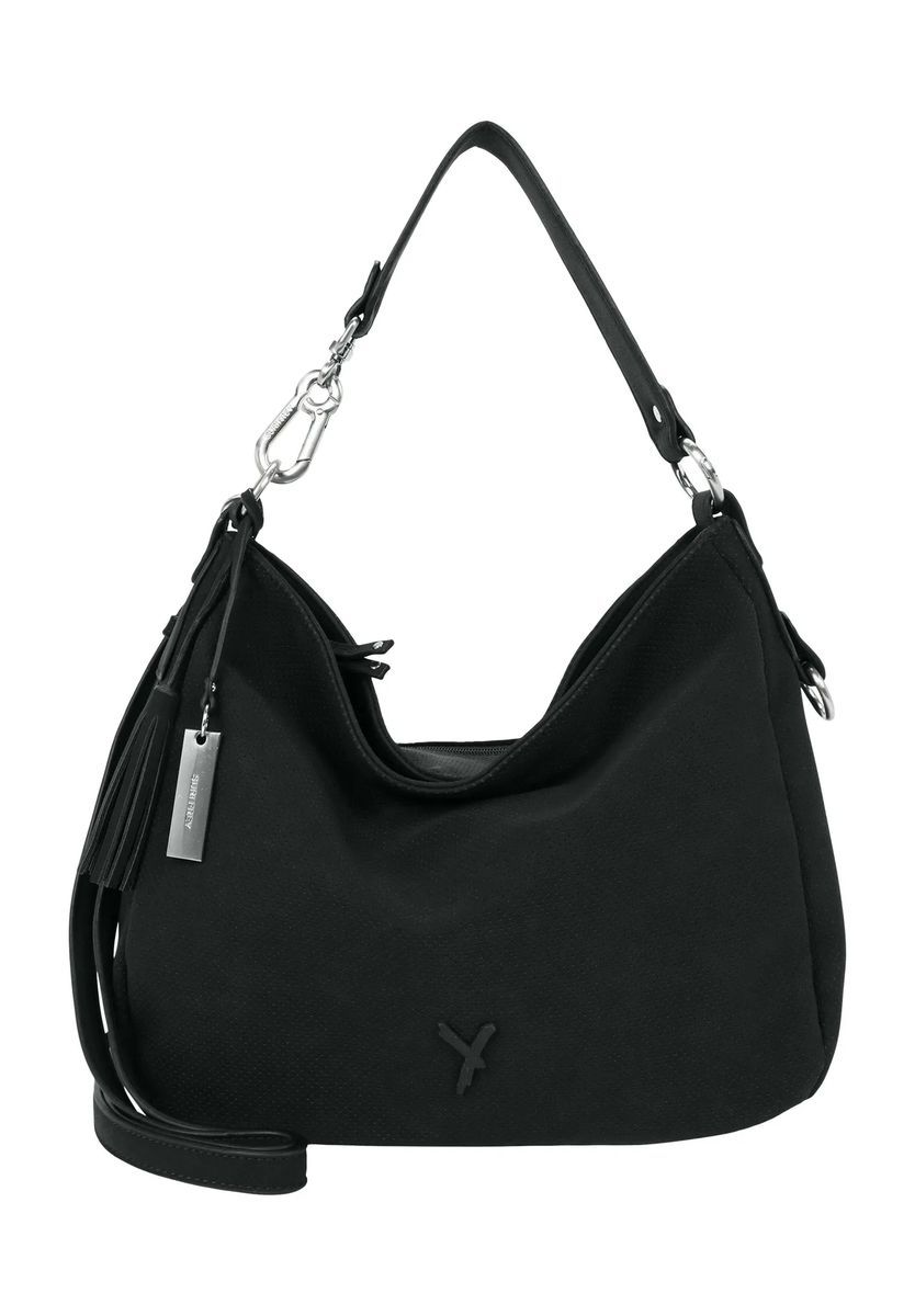SURI FREY Schultertasche, Kunstleder, Anhänger, uni, für Damen, schwarz, 99
