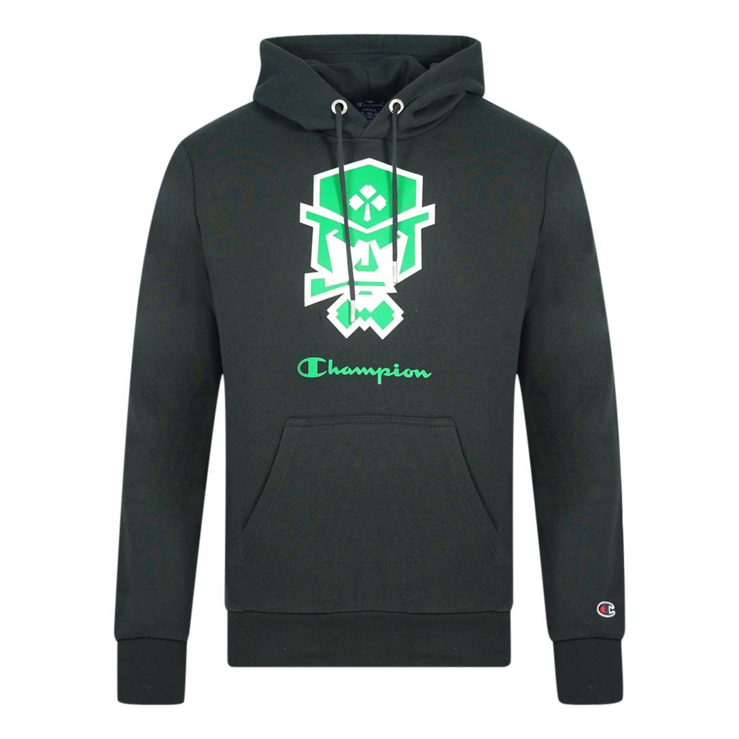Schwarzer Champion Hoodie mit Grafikprint