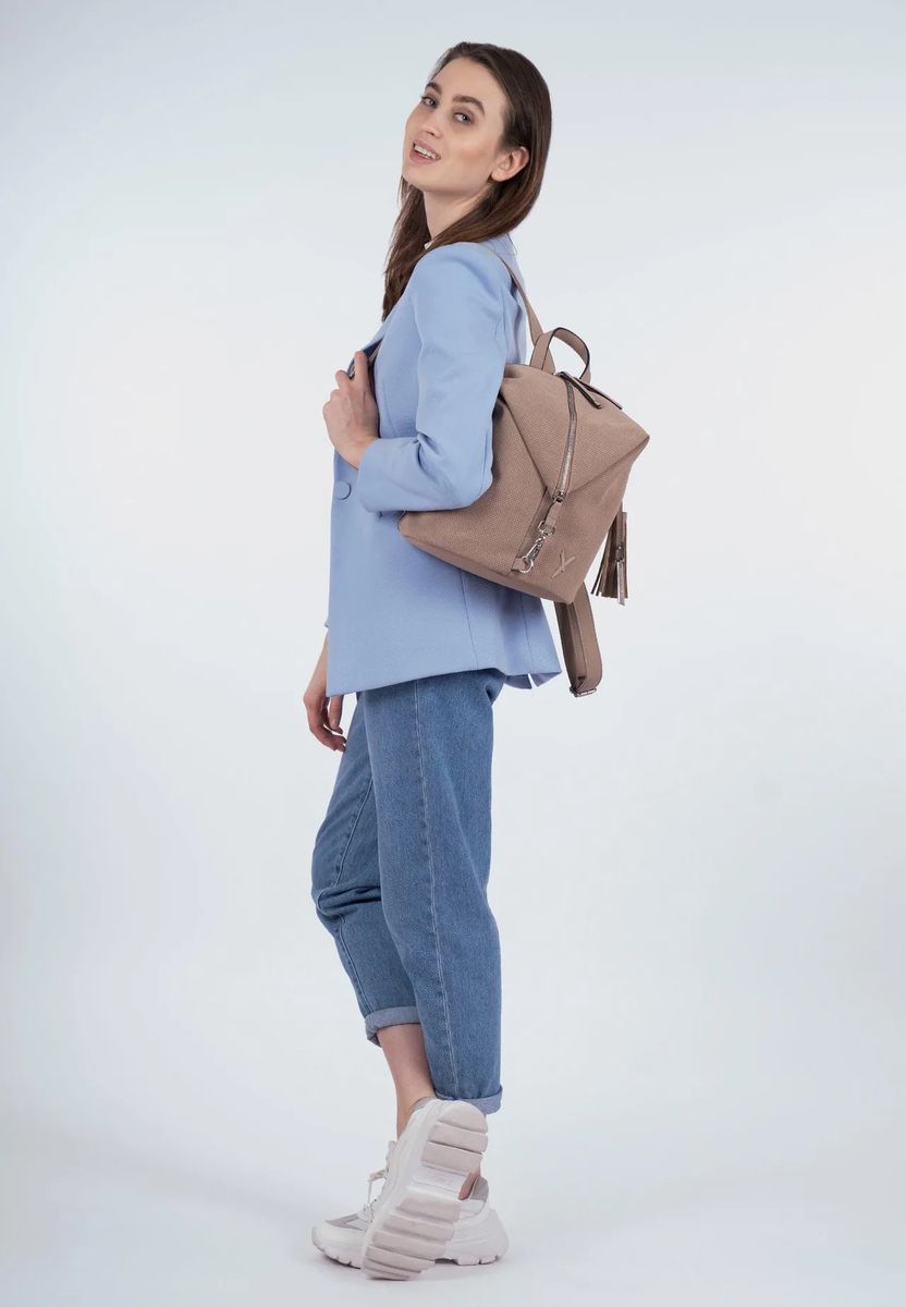 SURI FREY Rucksack, Emblem, Kunstleder, für Damen, beige, 99