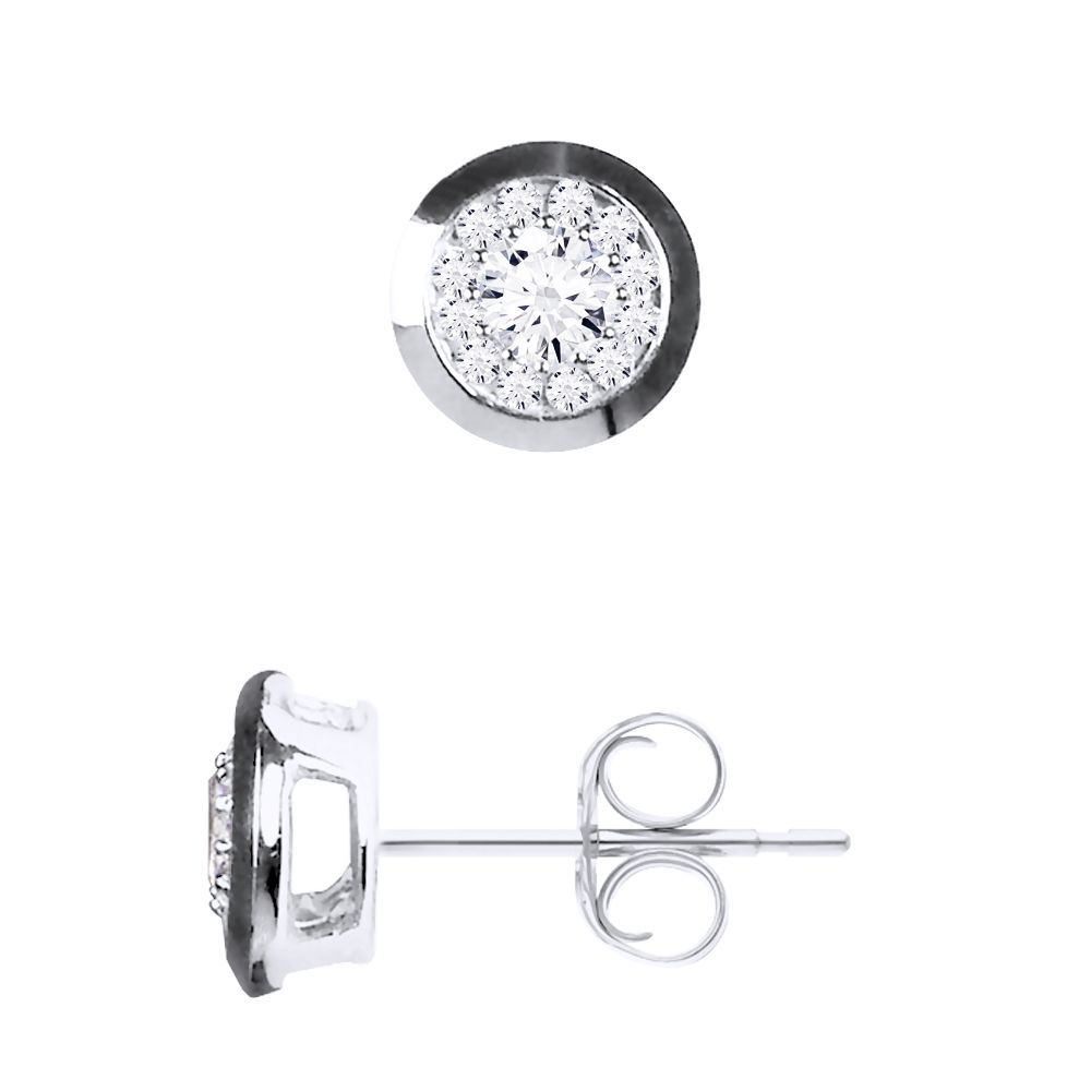 Weißgold Diamantohrstecker