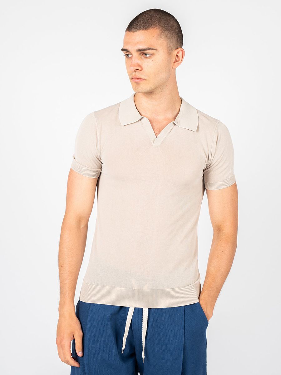 Kurzärmeliges Polo-Shirt aus Feinstrick