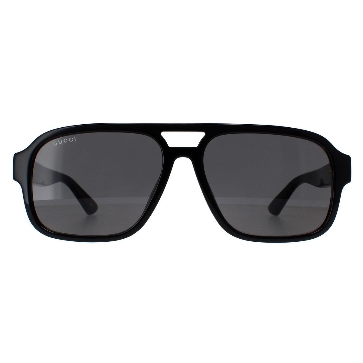 Schwarze Pilotenbrille mit Logo-Detail