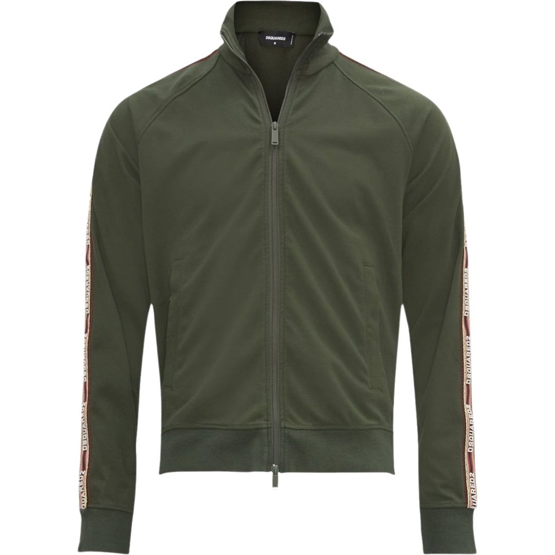 Olivgrüne Reißverschluss-Trainingsjacke
