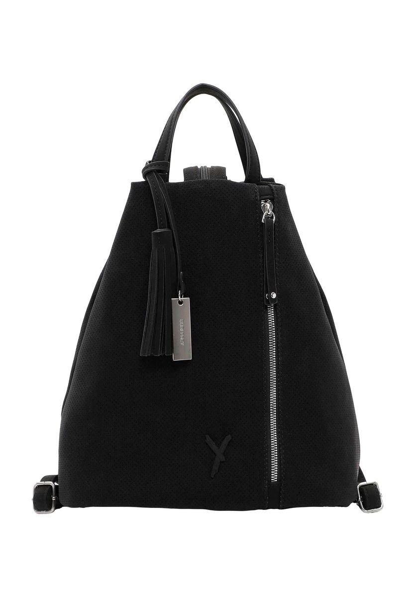 SURI FREY Rucksack, Anhänger, Emblem, uni, für Damen, schwarz, 99
