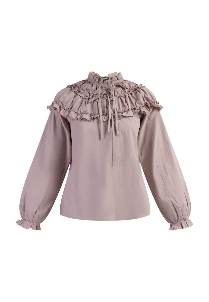 Langärmelige Bluse mit Rüschenkragen