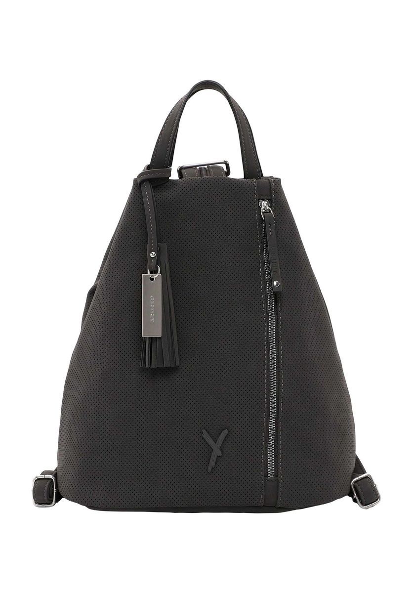 SURI FREY Rucksack, Anhänger, Emblem, uni, für Damen, grau, 99