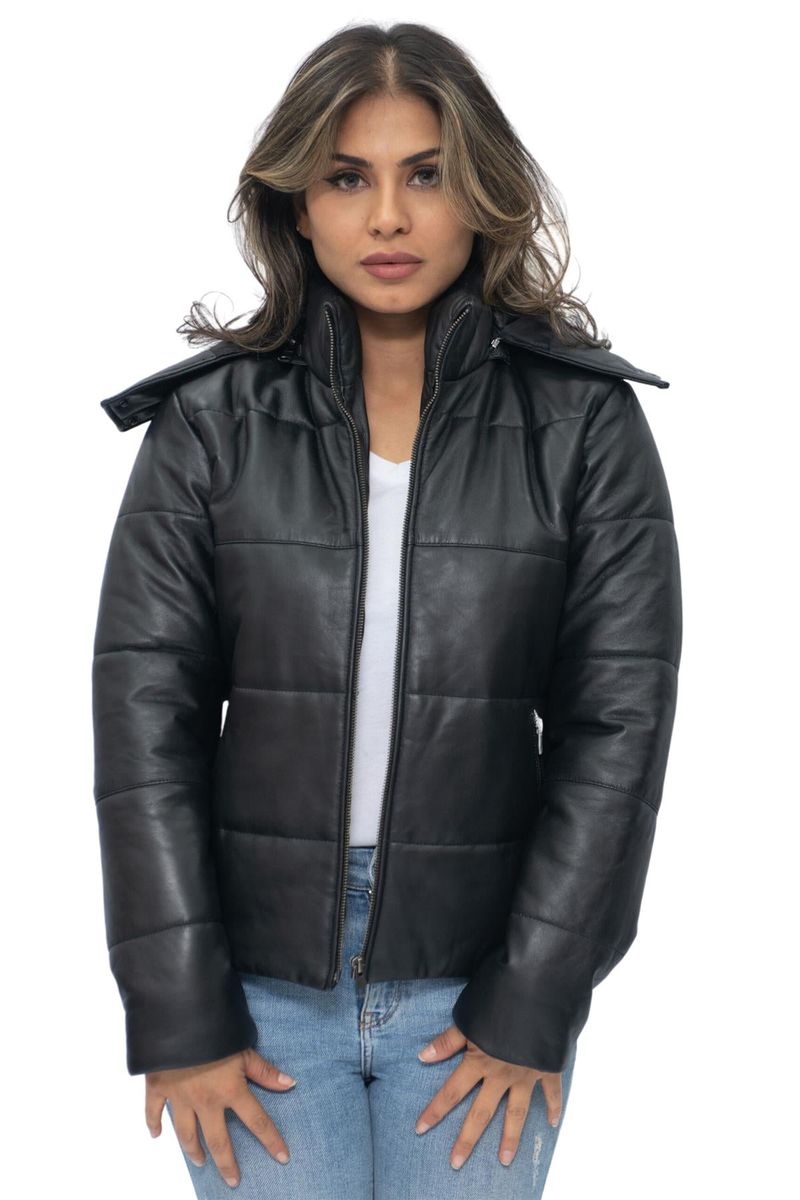 Leder-Bomberjacke für Damen