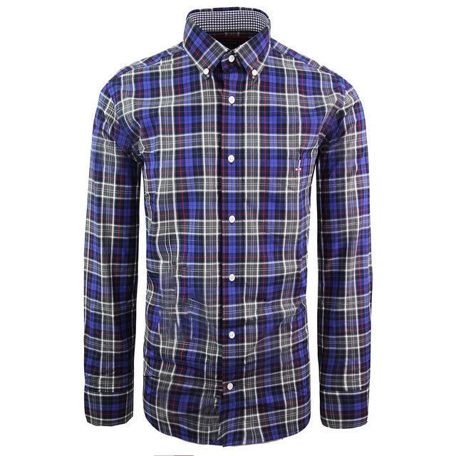 Herren Langarm Oxford Hemd mit Karomuster