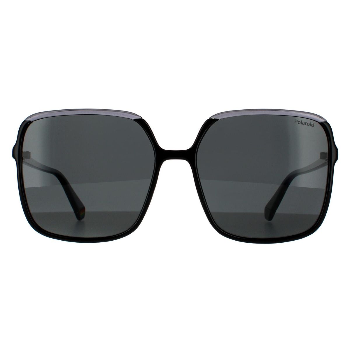 Quadratische Oversize-Sonnenbrille in Schwarz
