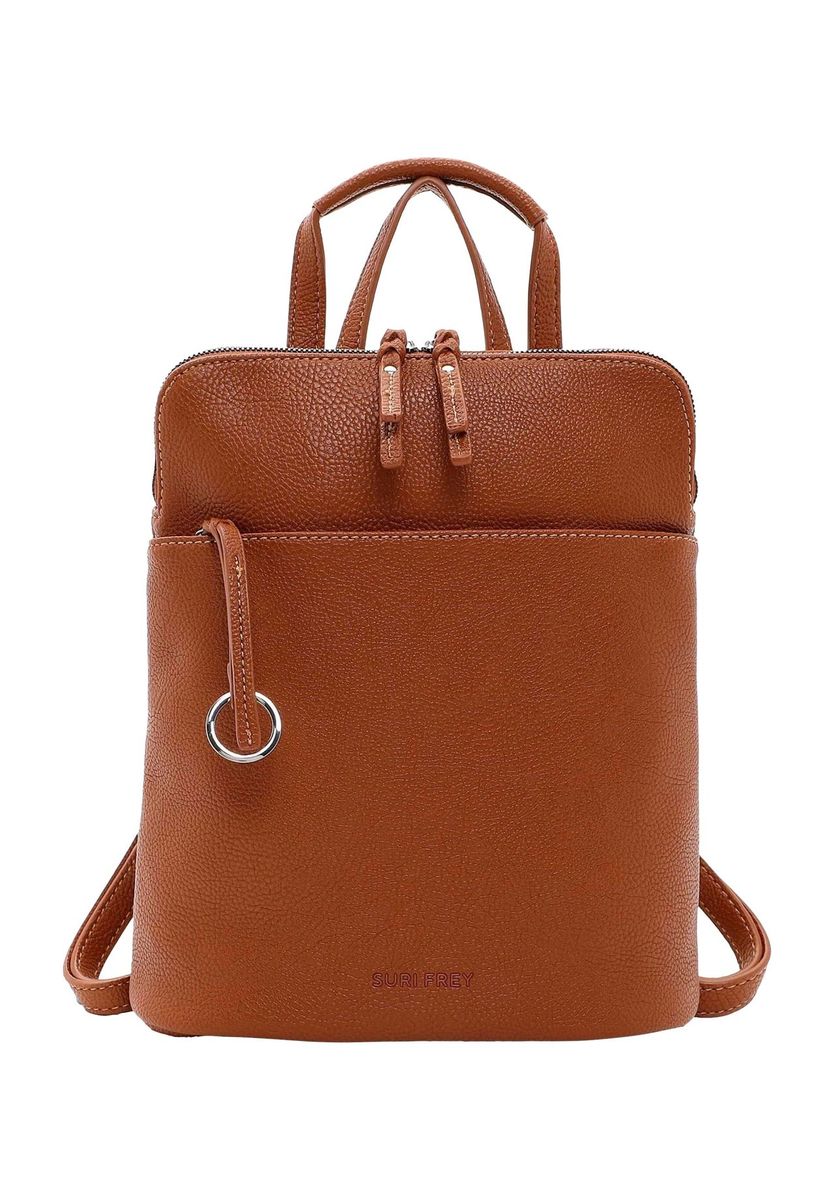 Minimalistischer brauner Rucksack aus Kunstleder