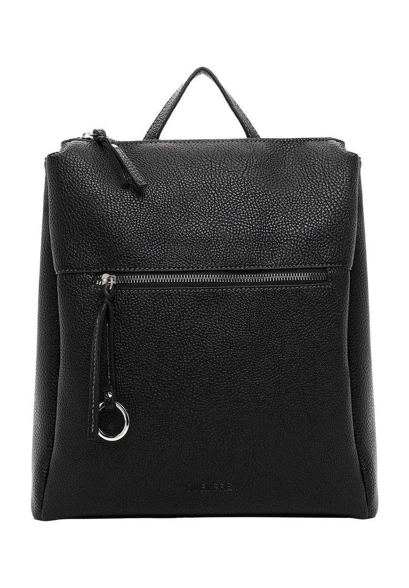 SURI FREY Tagesrucksack, Reißverschluss, Leder-Optik, Damen, schwarz, 99