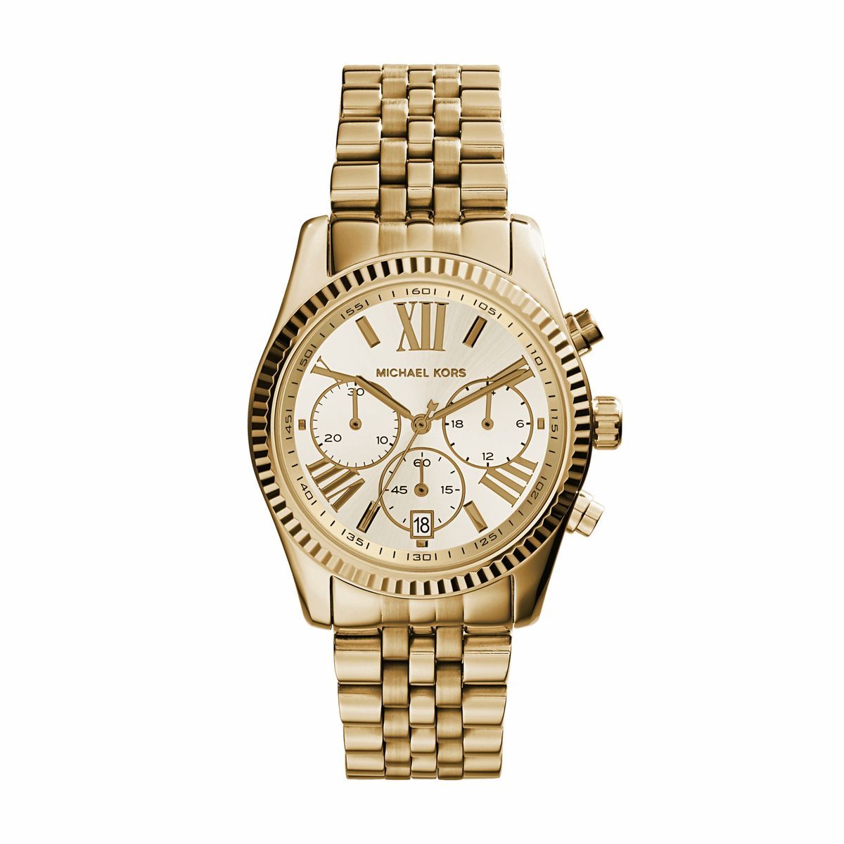 Goldfarbene Chronograph Damenuhr
