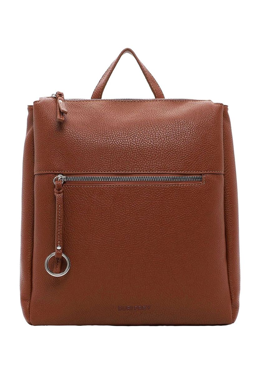 SURI FREY Tagesrucksack, Reißverschluss, Leder-Optik, Damen, braun, 99
