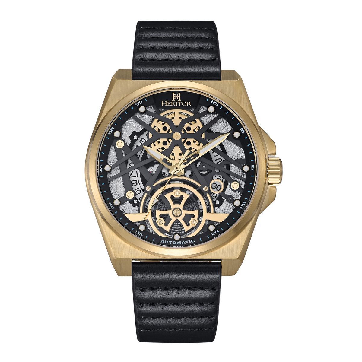 Automatische Herrenuhr mit Skelettzifferblatt