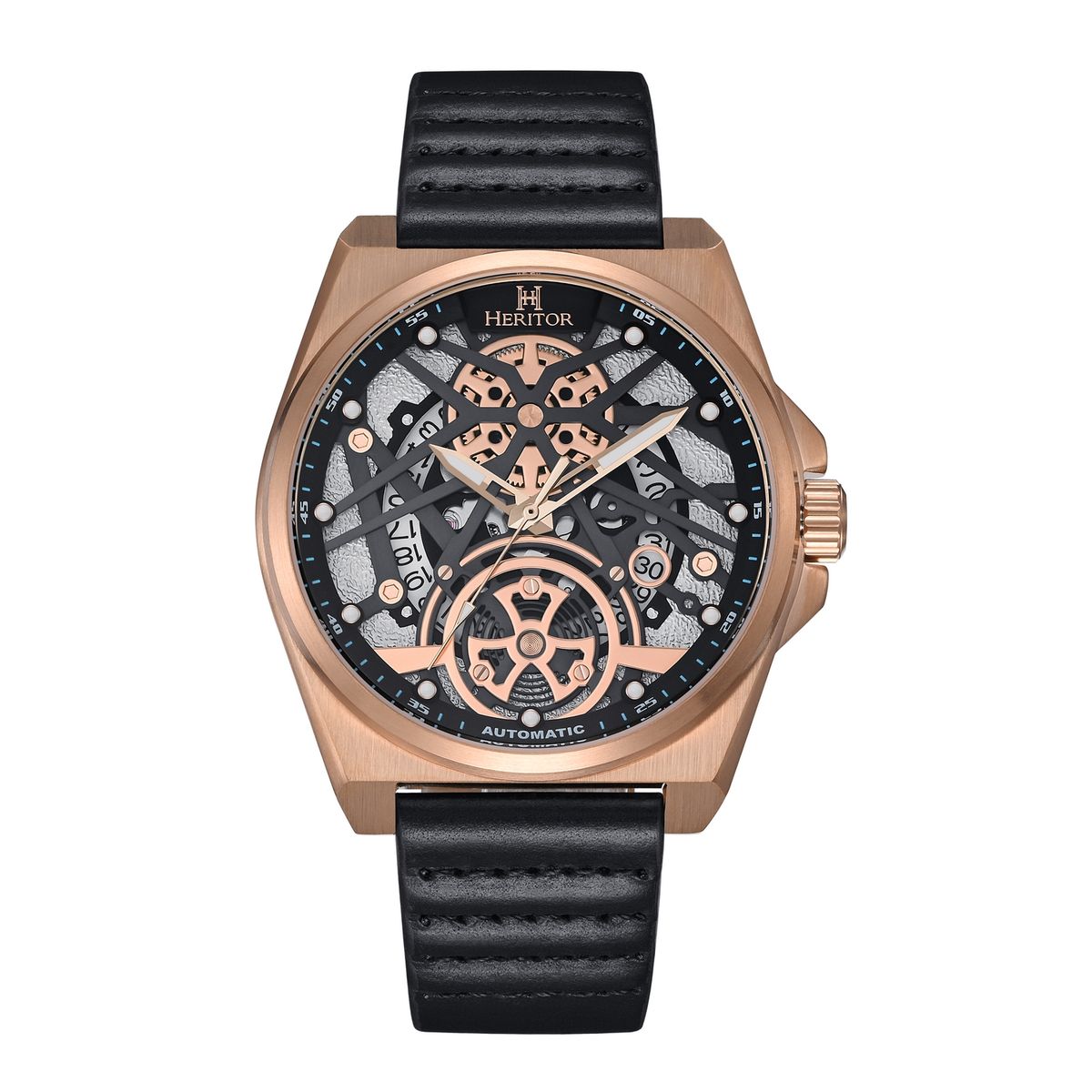 Automatische Herrenuhr mit Skelettzifferblatt