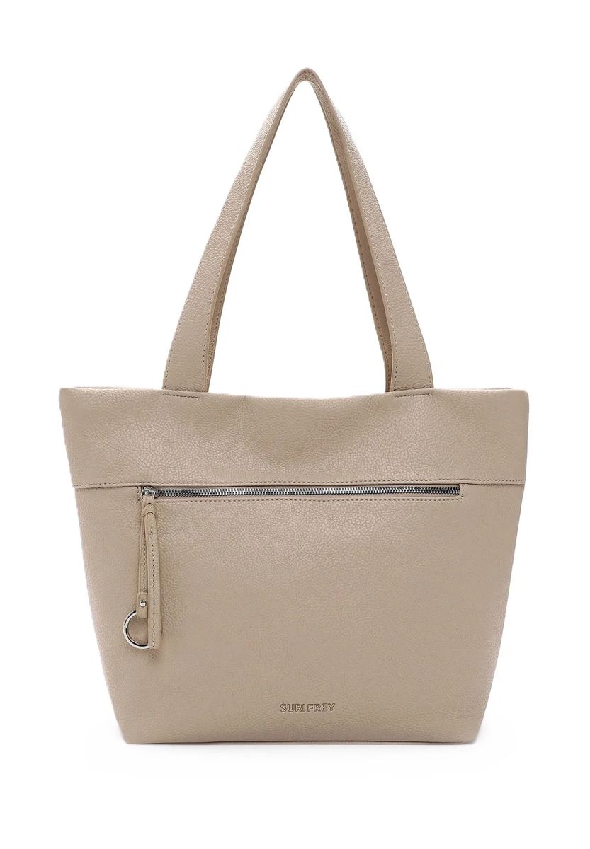 SURI FREY Shopper, Kunstleder, Reißverschluss, für Damen, beige