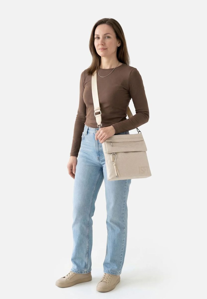 SURI FREY Umhängetasche, Reißverschluss, Anhänger, für Damen, beige, 99