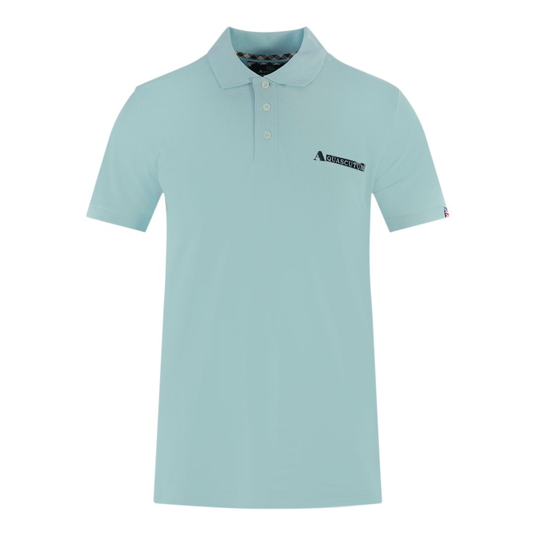 Hellblaues Poloshirt mit Logo-Box