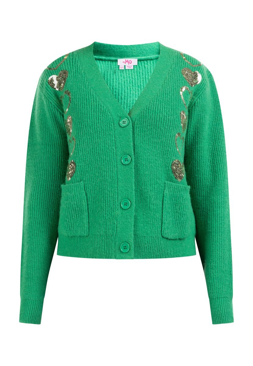 Mymo Strickjacke Damen grün