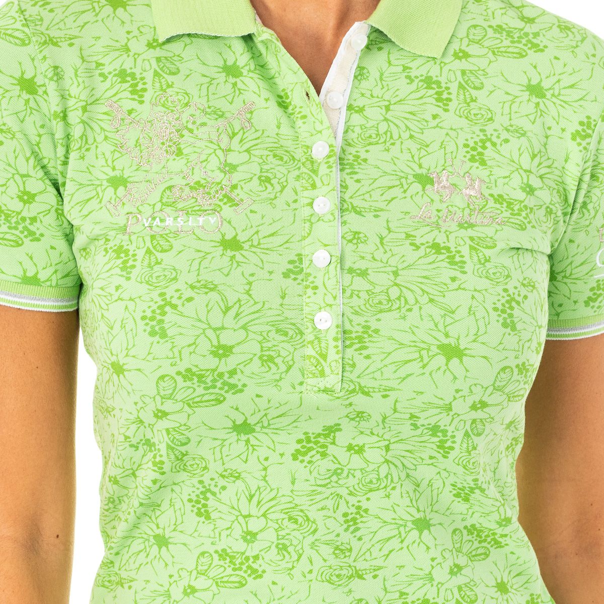 Besticktes Polo-Shirt mit Blumenmuster