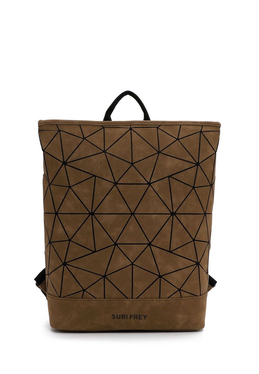 Rucksack aus synthetischem Leder mit geometrischem Muster