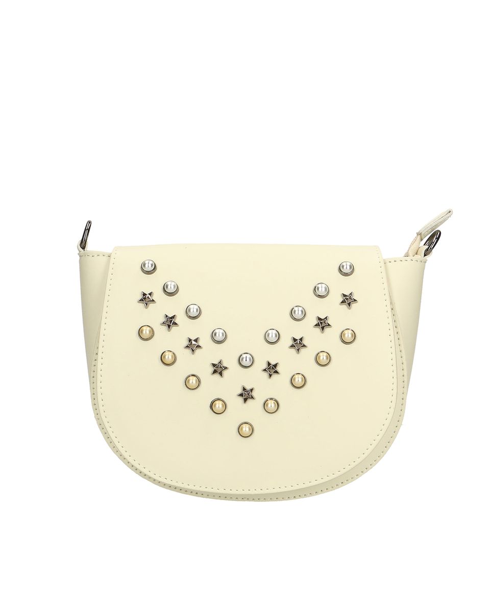 Verzierte Satteltasche in Beige