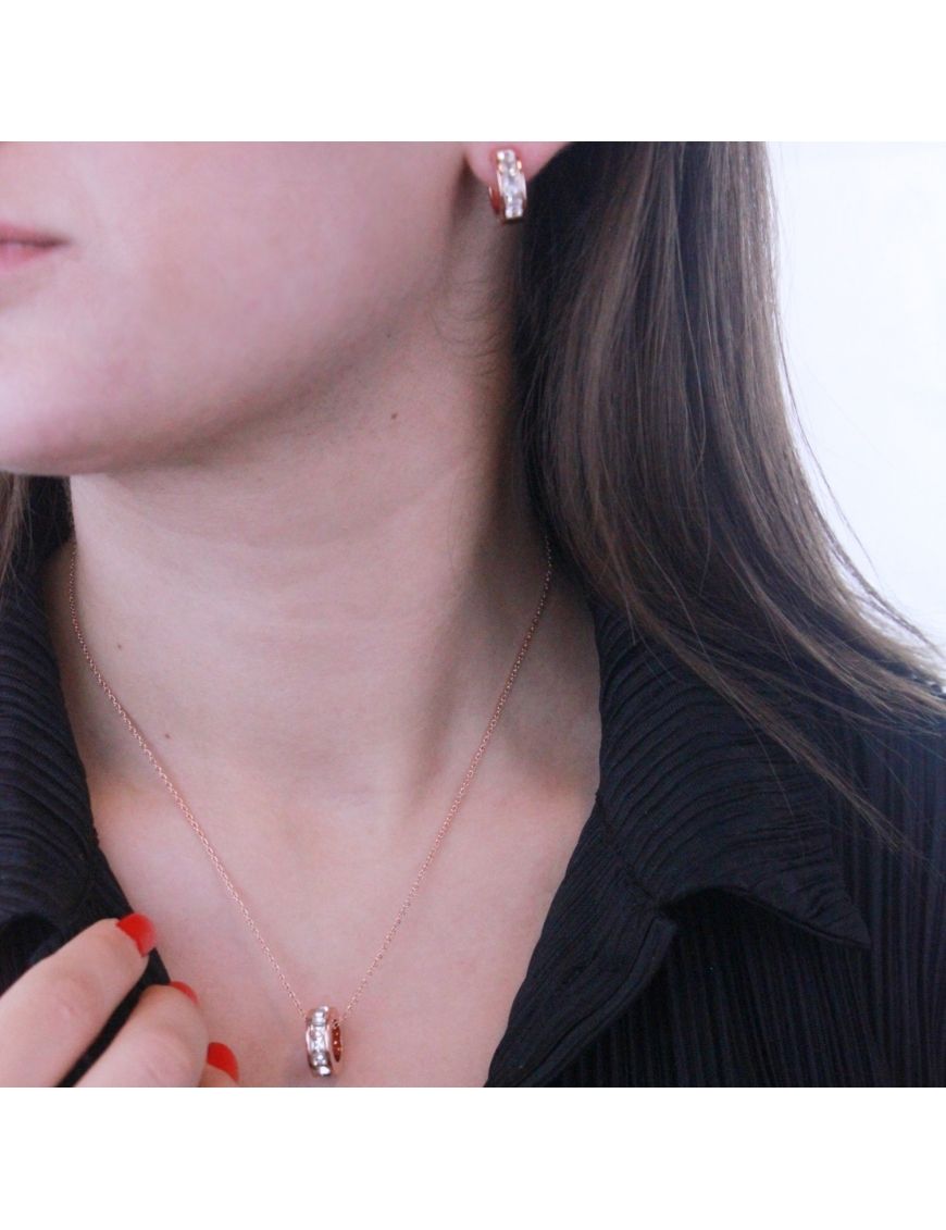 Roségold Schmuckset mit Kristallbesatz