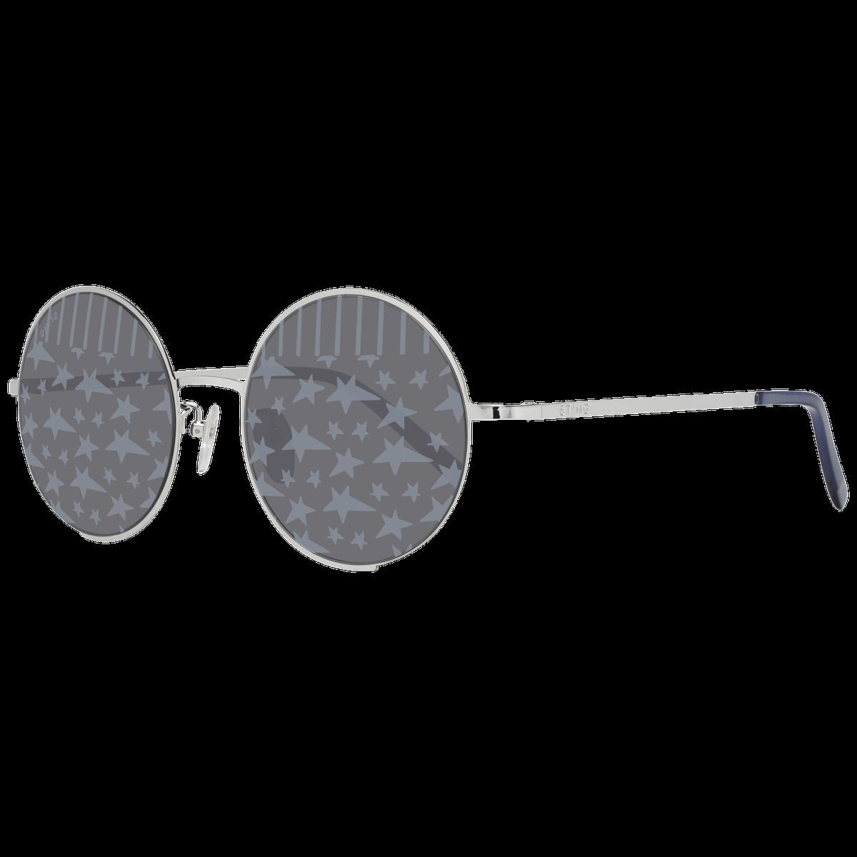 Silberne Sonnenbrille mit runden Gläsern
