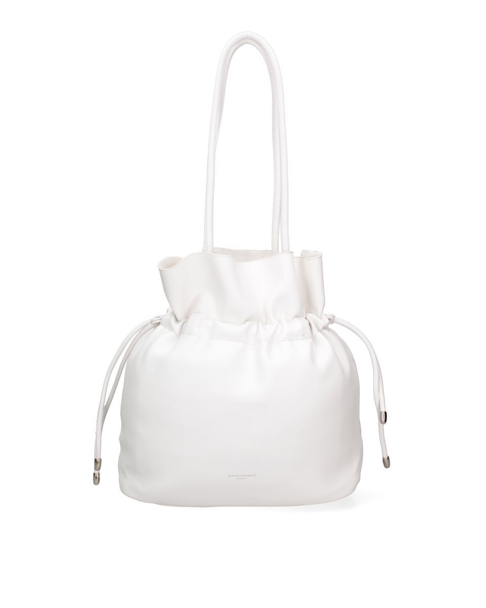 Weisse Beuteltasche aus Kunstleder