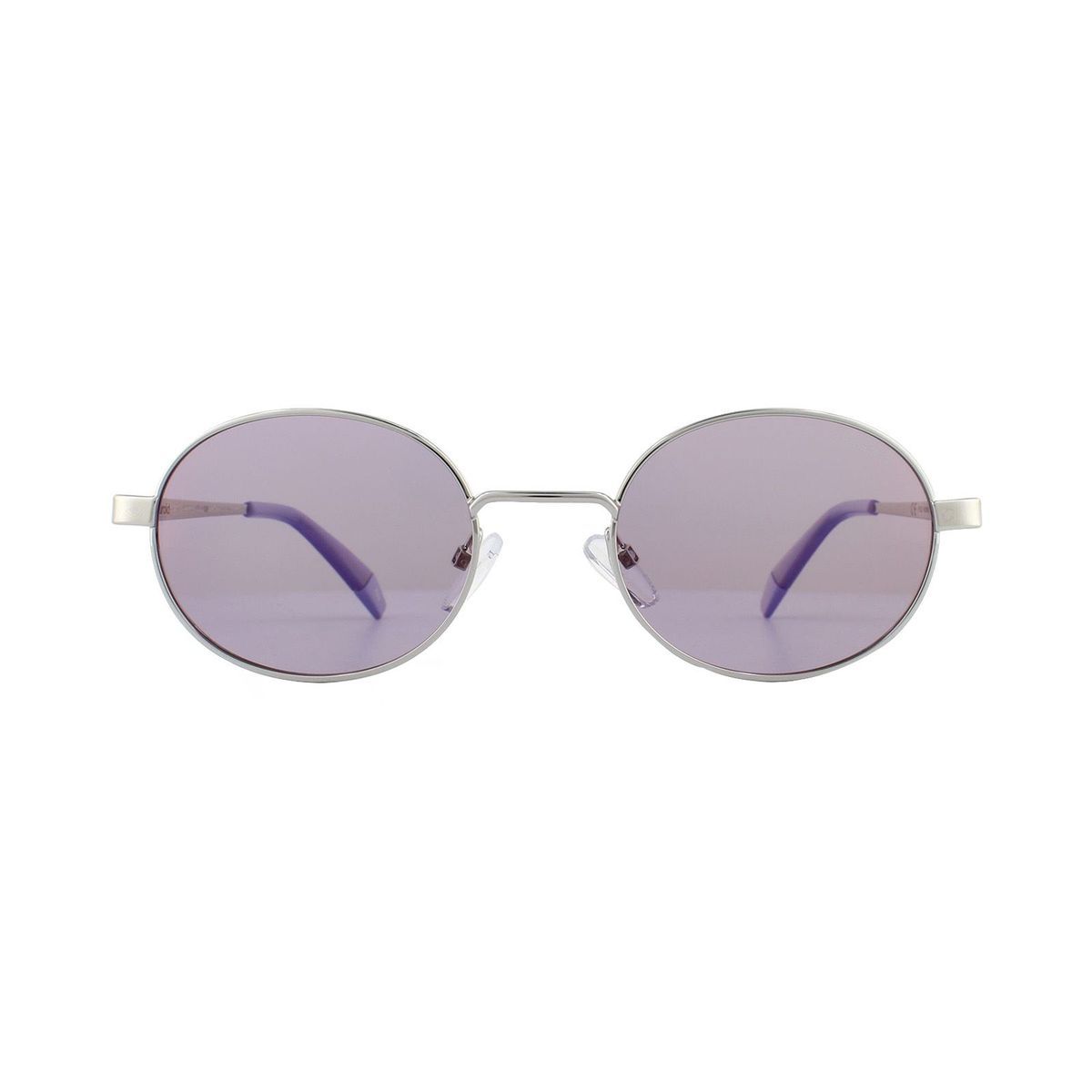 Ovale Sonnenbrille mit lila Gläsern