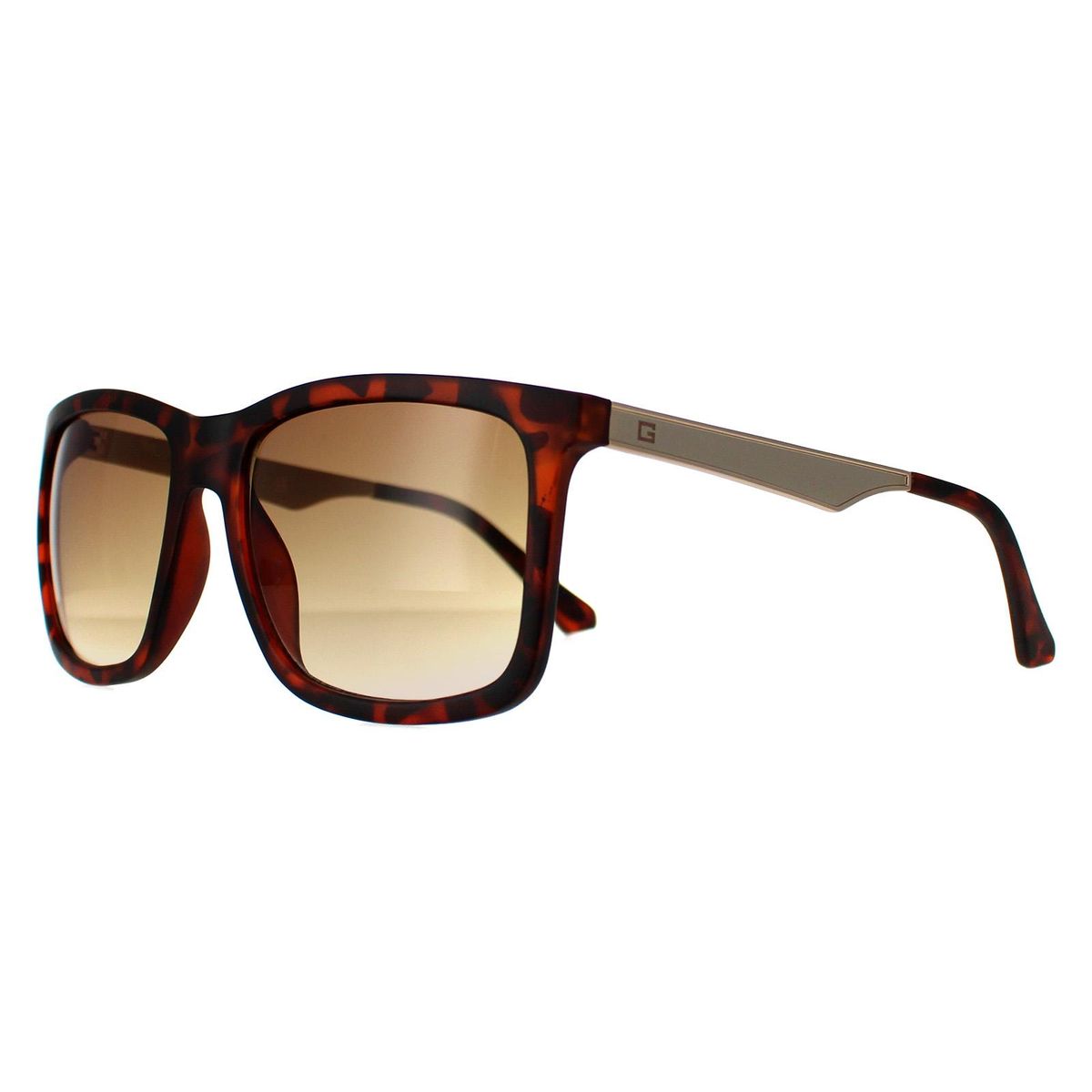Rechteckige Sonnenbrille mit Havanna-Farbverlauf