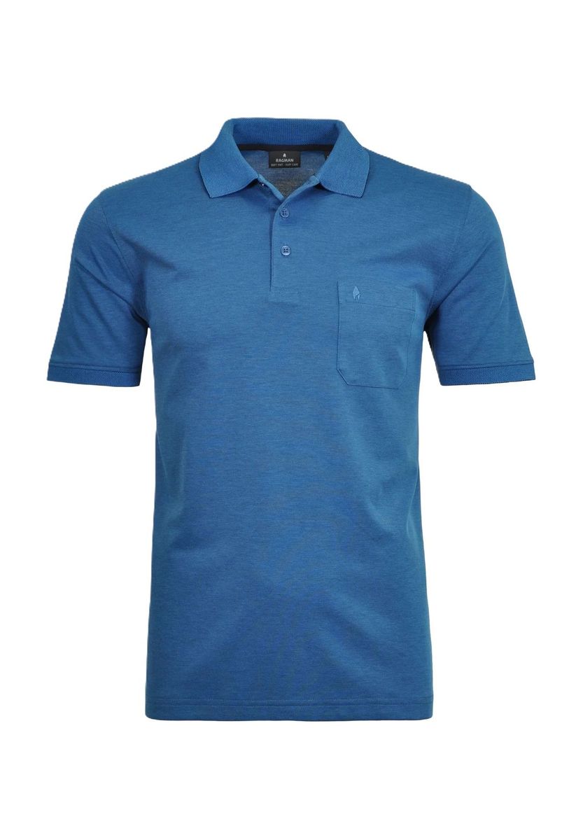 Herren-Poloshirt mit Brusttasche, klassische Passform