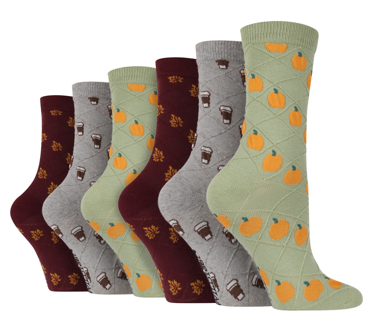 6 Paar Multipack Damen Herbst Socken | Wildfeet | Cute Novelty Design gestrickt Boot Socken - Herbst