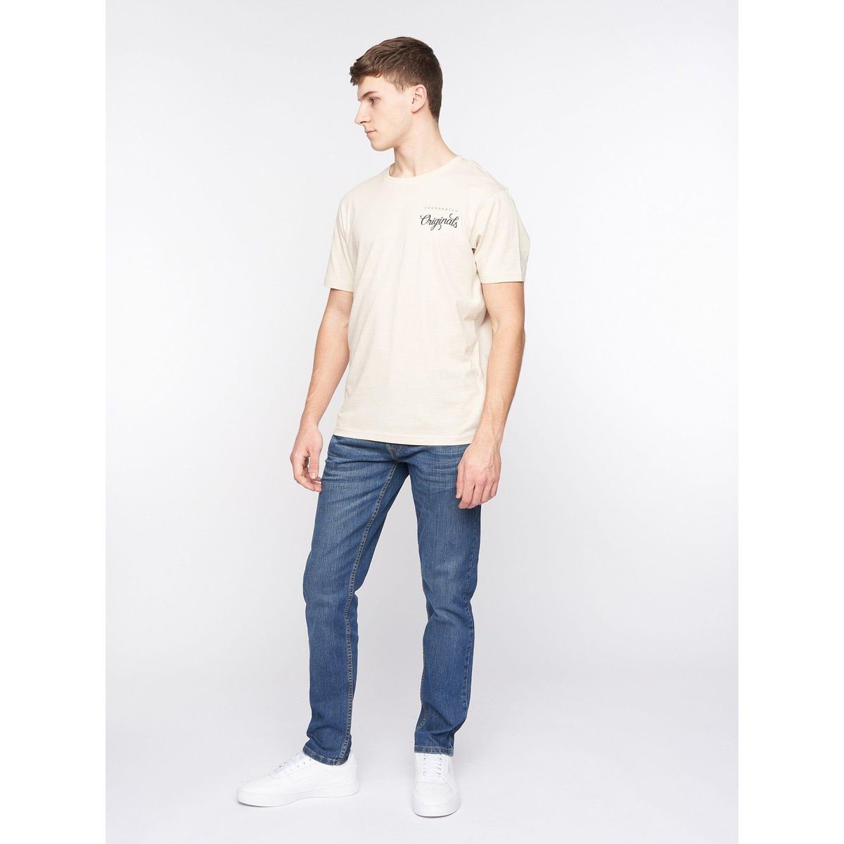 Herren Slim Fit Stone Wash Jeans