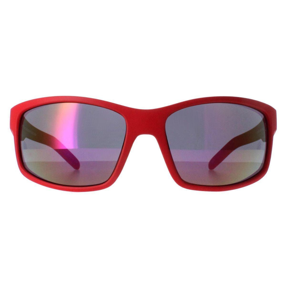 Matte rote Sport-Sonnenbrille im Wrap-Stil