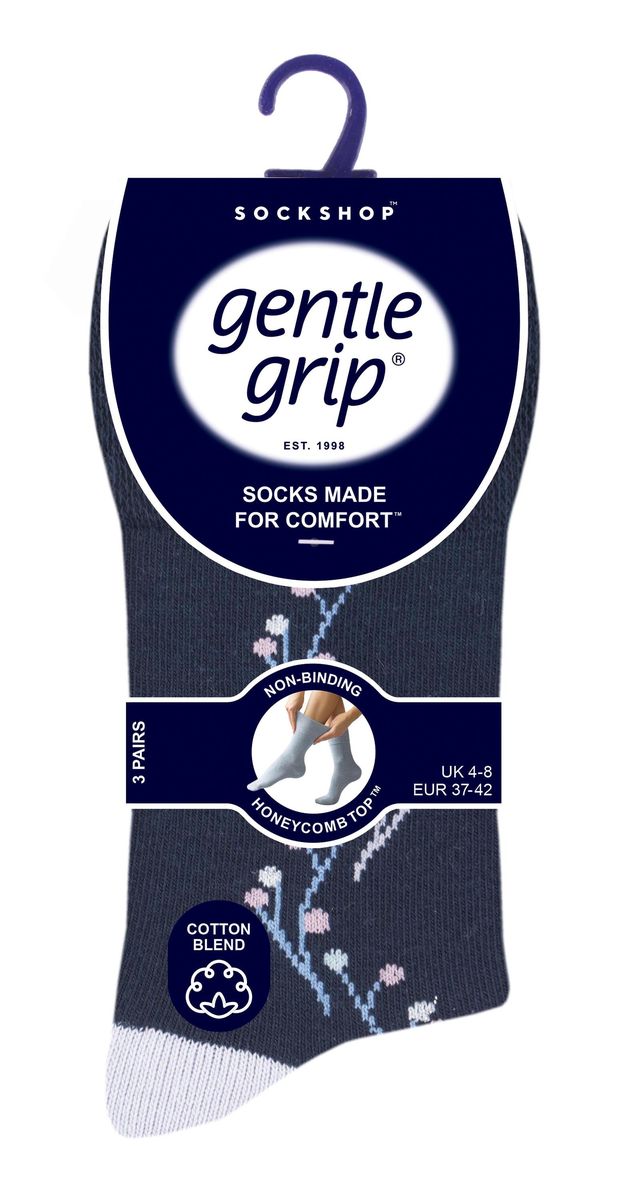 Gemusterte Socken ohne einschneidenden Bund