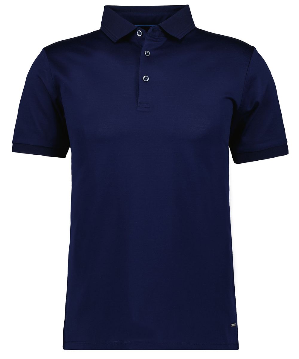 Klassisches Marineblaues Baumwoll-Poloshirt