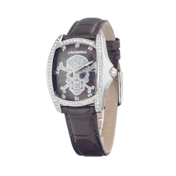 Uhr mit Kristall-Totenkopf
