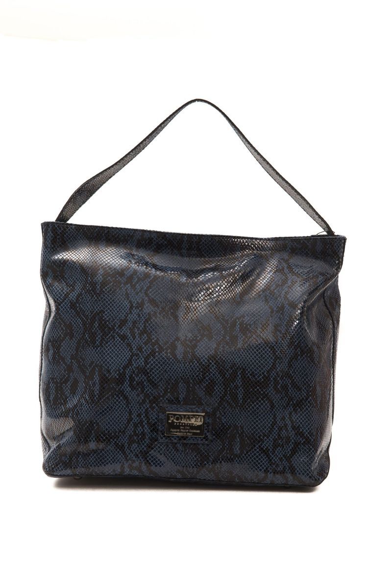 Schultertasche aus Leder mit Pythonmuster