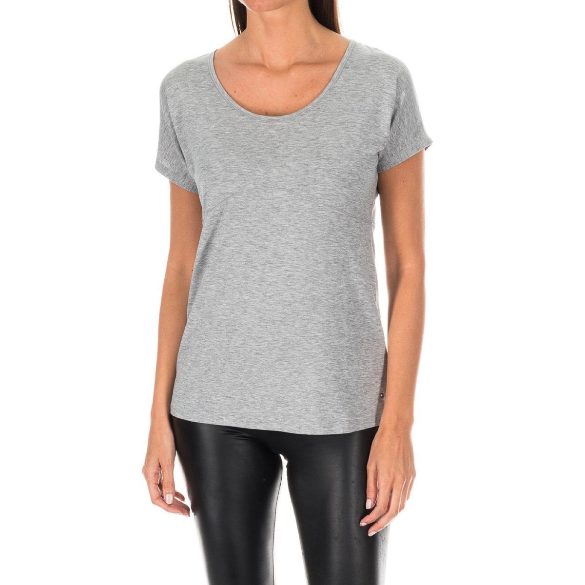 Graues Rundhals Kurzarm T-Shirt