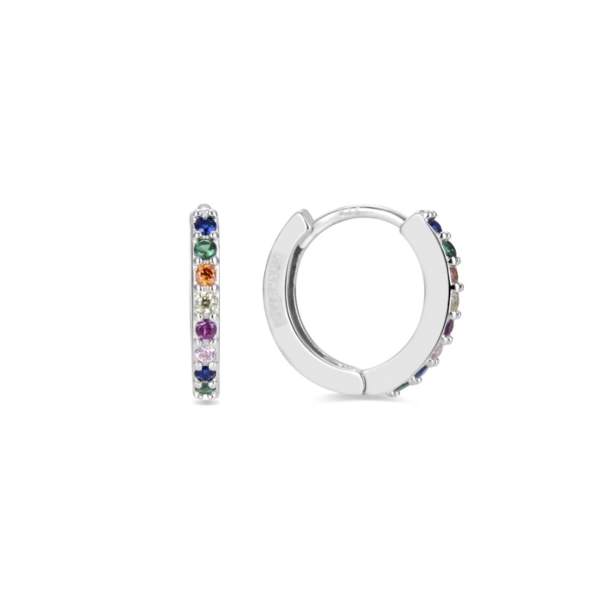 Mehrfarbige Zirkonia Sterling Silber Creolen
