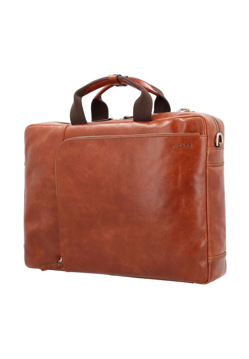 PICARD Aktentasche, Laptopfach, Leder, für Herren, braun, 99