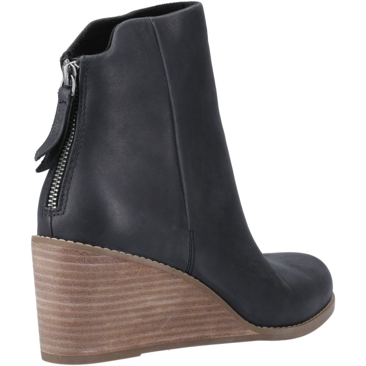Minimalistische Leder-Stiefeletten mit Keilabsatz