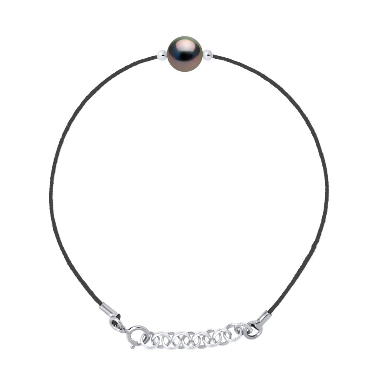 Schwarzes Perlen Love Links Armband
