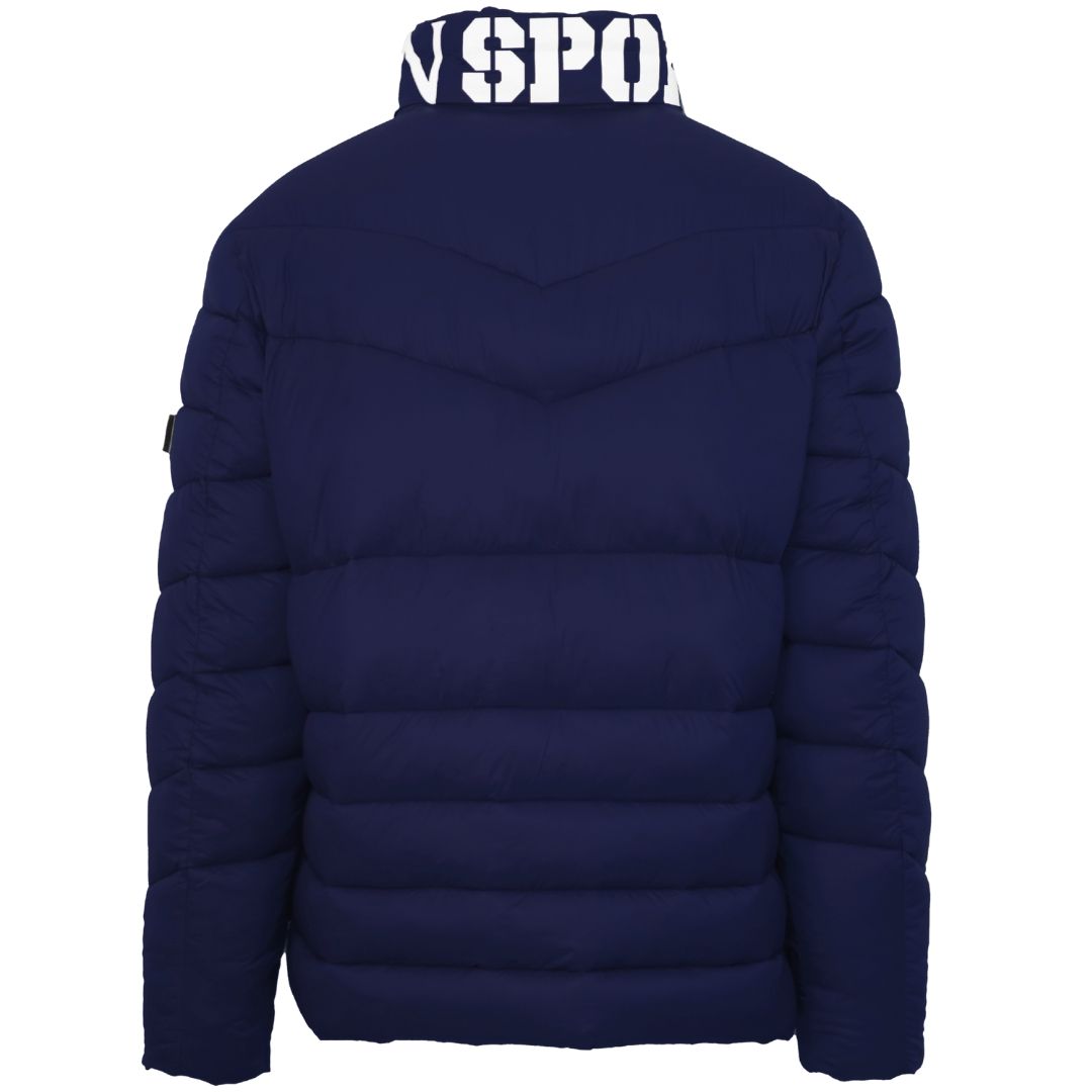 Wattierte Pufferjacke mit Logo-Kragen